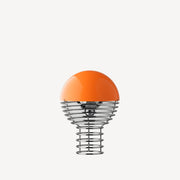 Lampe portable en acier chromé et orange 18 cm Wire - Verpan - The Cool Republic