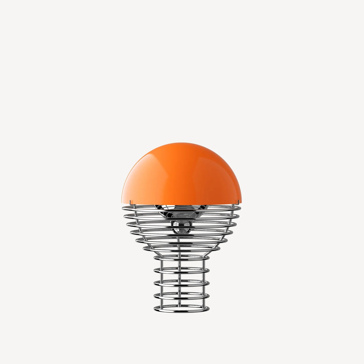 Lampe portable en acier chromé et orange 18 cm Wire - Verpan - The Cool Republic