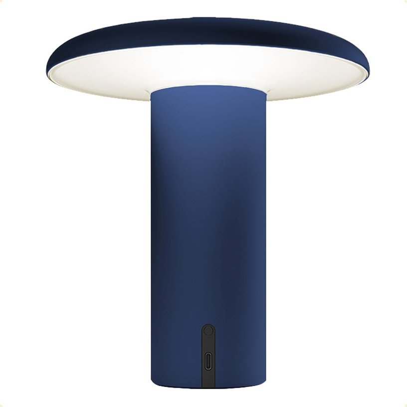 Lampe portable en aluminium anodisé bleu 19 cm Takku - Artemide - The Cool Republic