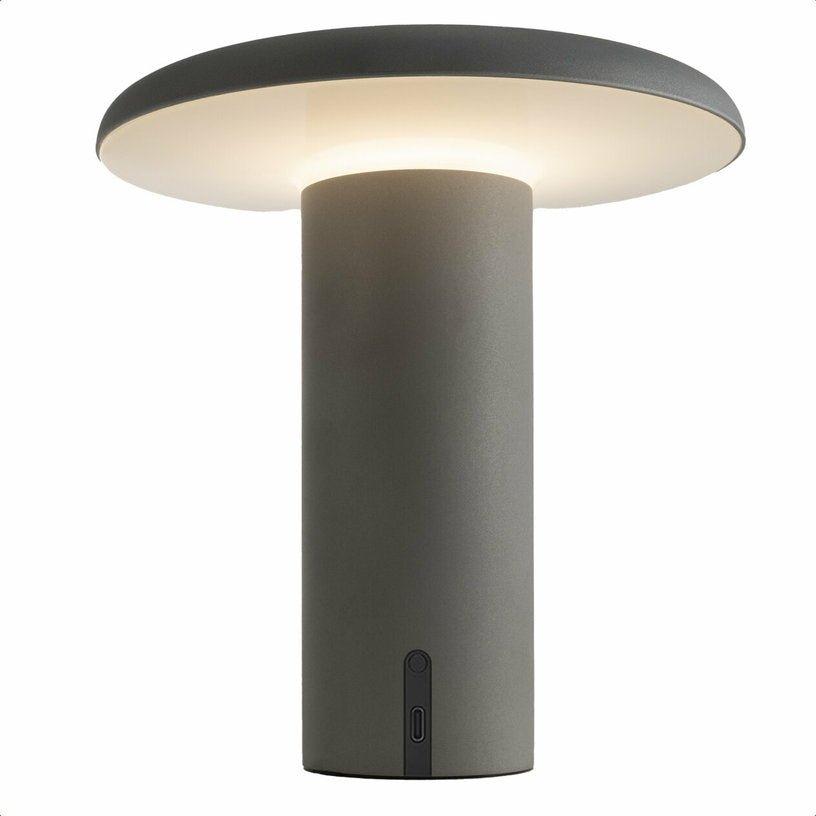 Lampe portable en aluminium anodisé gris 19 cm Takku - Artemide - The Cool Republic