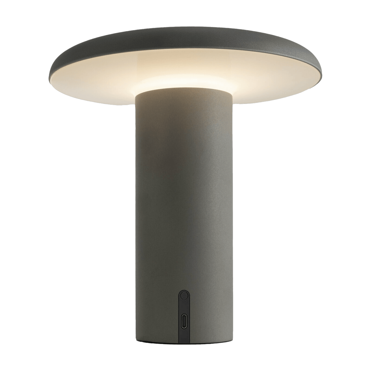 Lampe portable en aluminium anodisé gris 19 cm Takku - Artemide - The Cool Republic