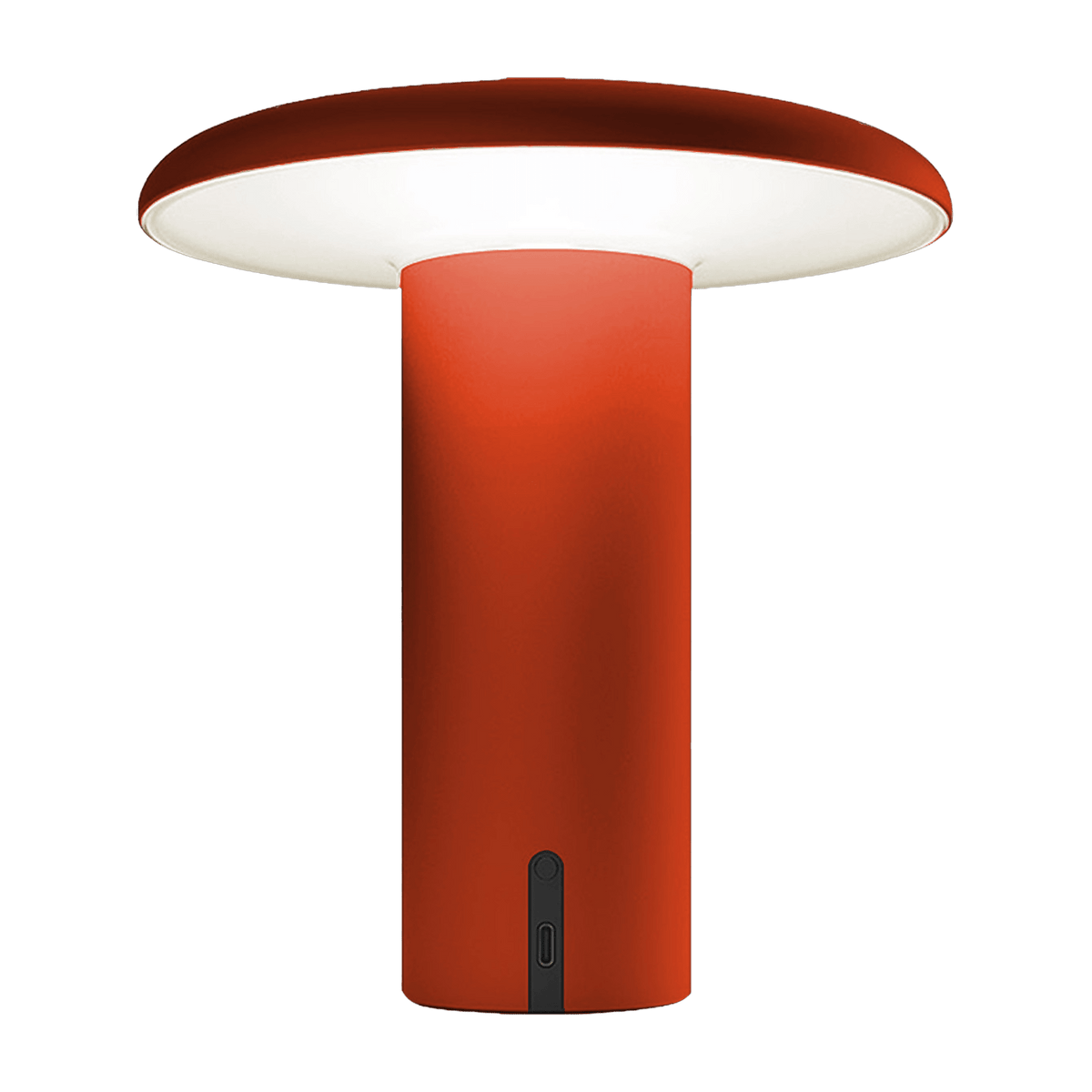 Lampe portable en aluminium anodisé rouge 19 cm Takku - Artemide - The Cool Republic