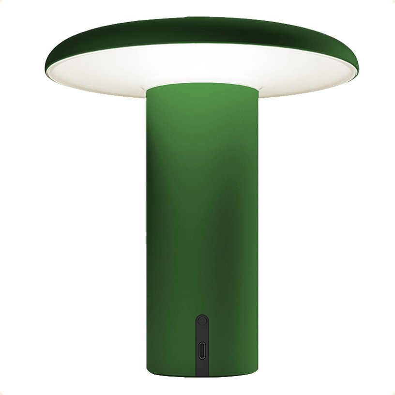 Lampe portable en aluminium anodisé vert 19 cm Takku - Artemide - The Cool Republic