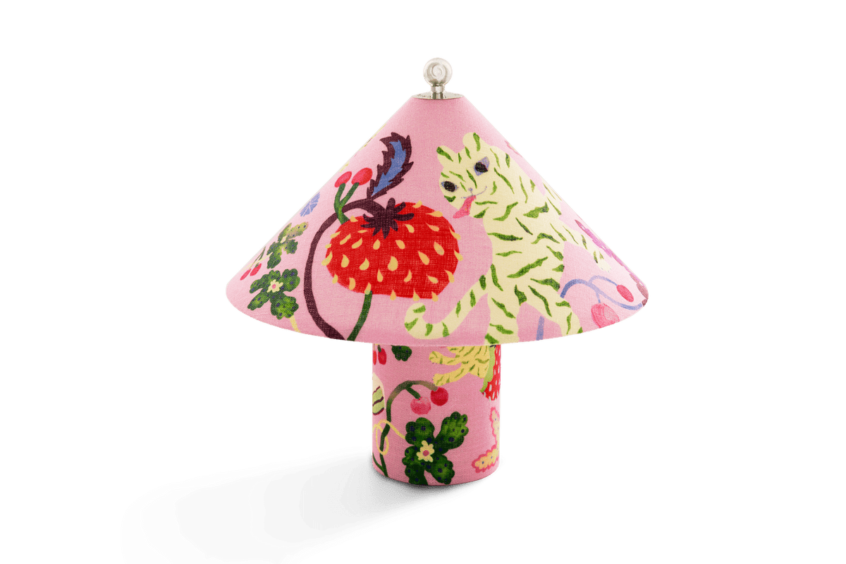 Lampe portable en lin rose 20 cm Loulou Blush Garden - Crème Atelier - The Cool Republic