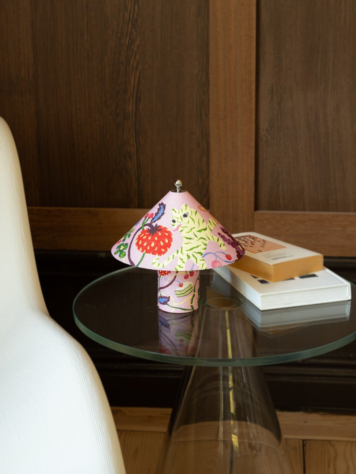 Lampe portable en lin rose 20 cm Loulou Blush Garden - Crème Atelier - The Cool Republic