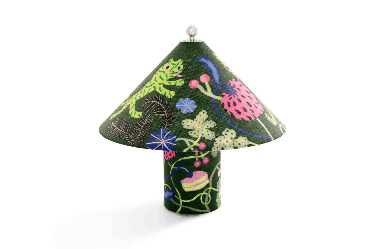 Lampe portable en lin vert 20 cm Loulou Midnight Garden - Crème Atelier - The Cool Republic