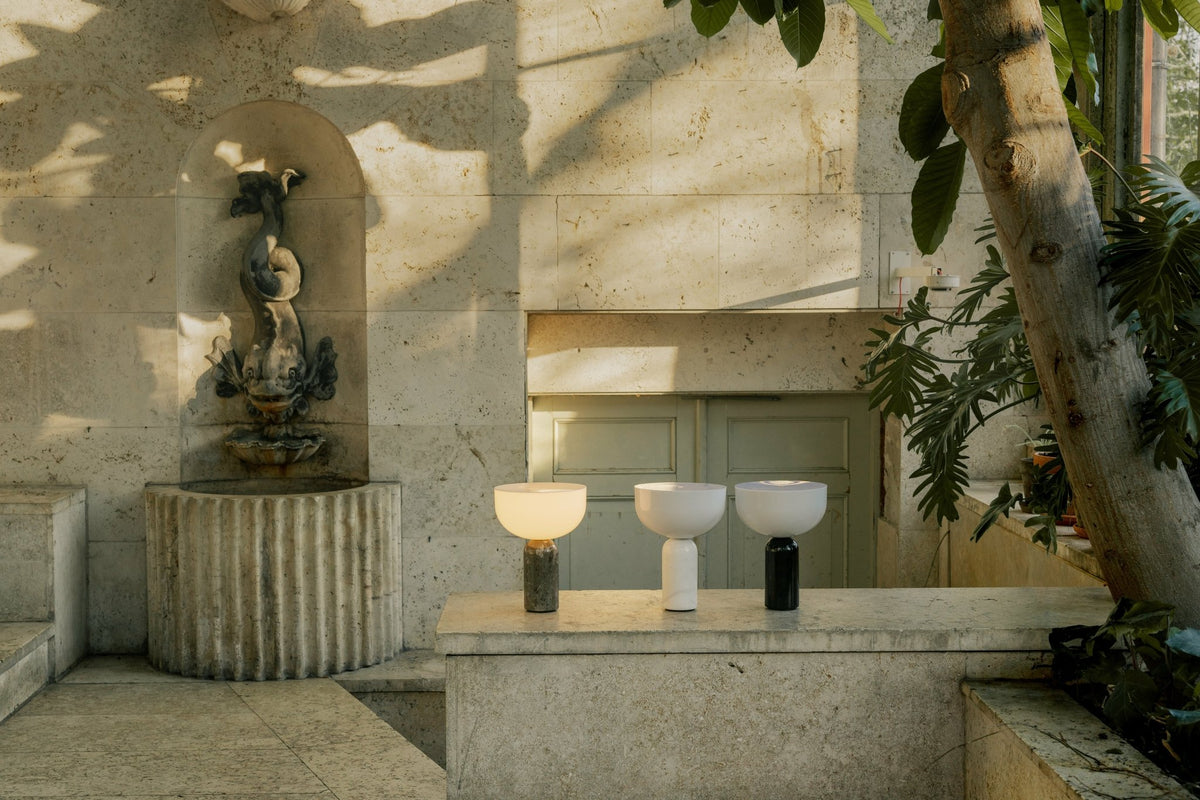 Lampe portable en marbre gris 24 cm Kizu - New Works - The Cool Republic