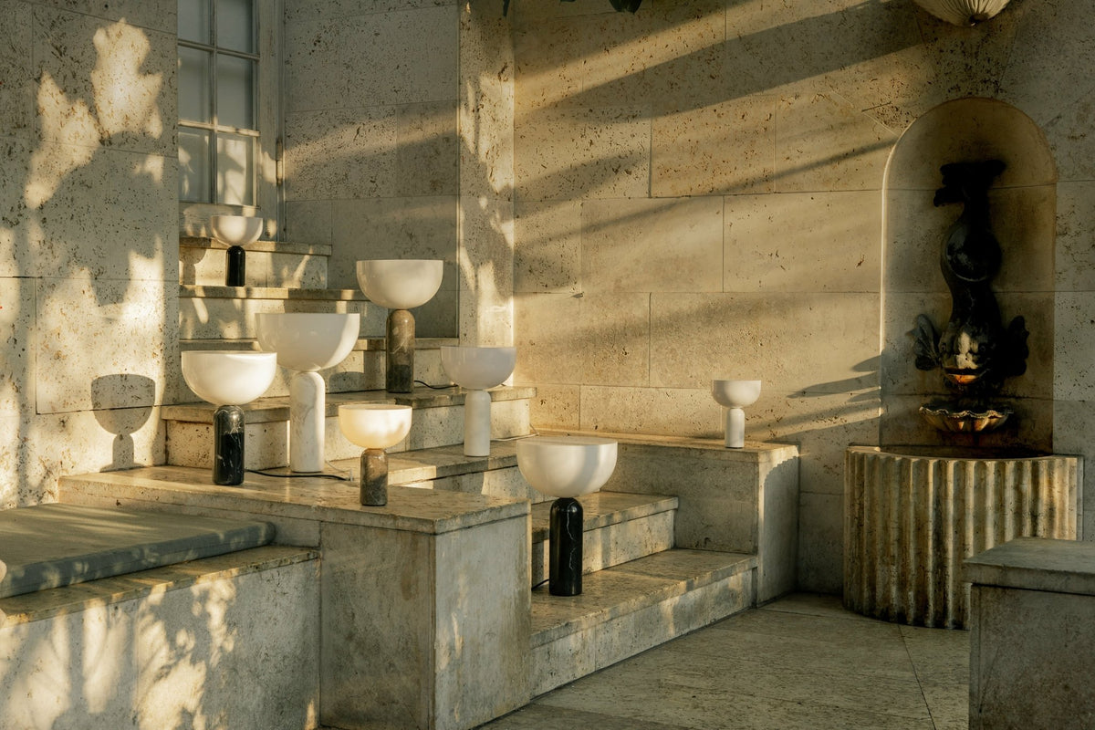 Lampe portable en marbre gris 24 cm Kizu - New Works - The Cool Republic