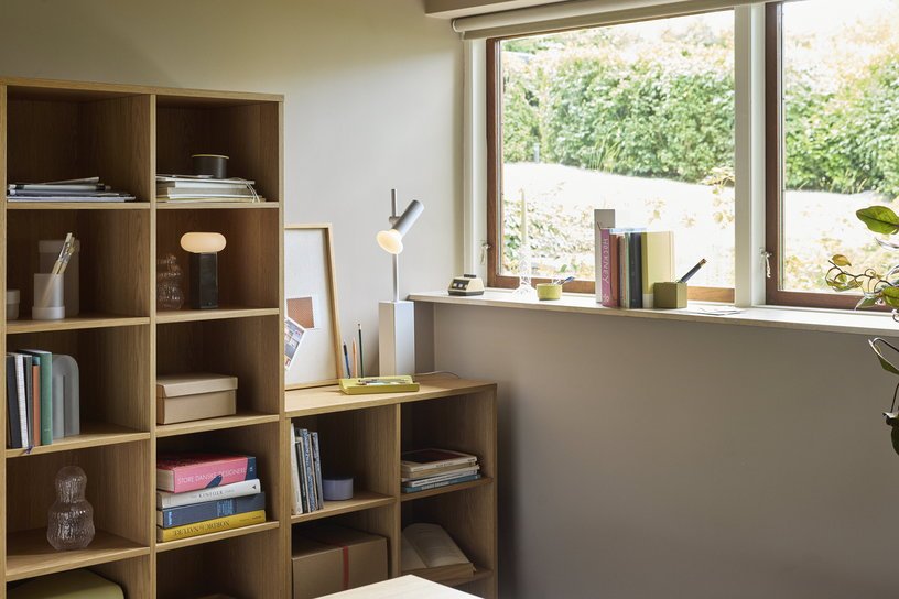Lampe portable en nickel brossé marron Low - Hübsch - The Cool Republic
