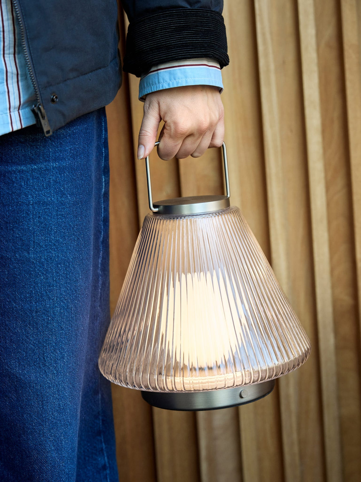 Lampe portable en verre trasnparent 28cm Tou - Hübsch — vue 3