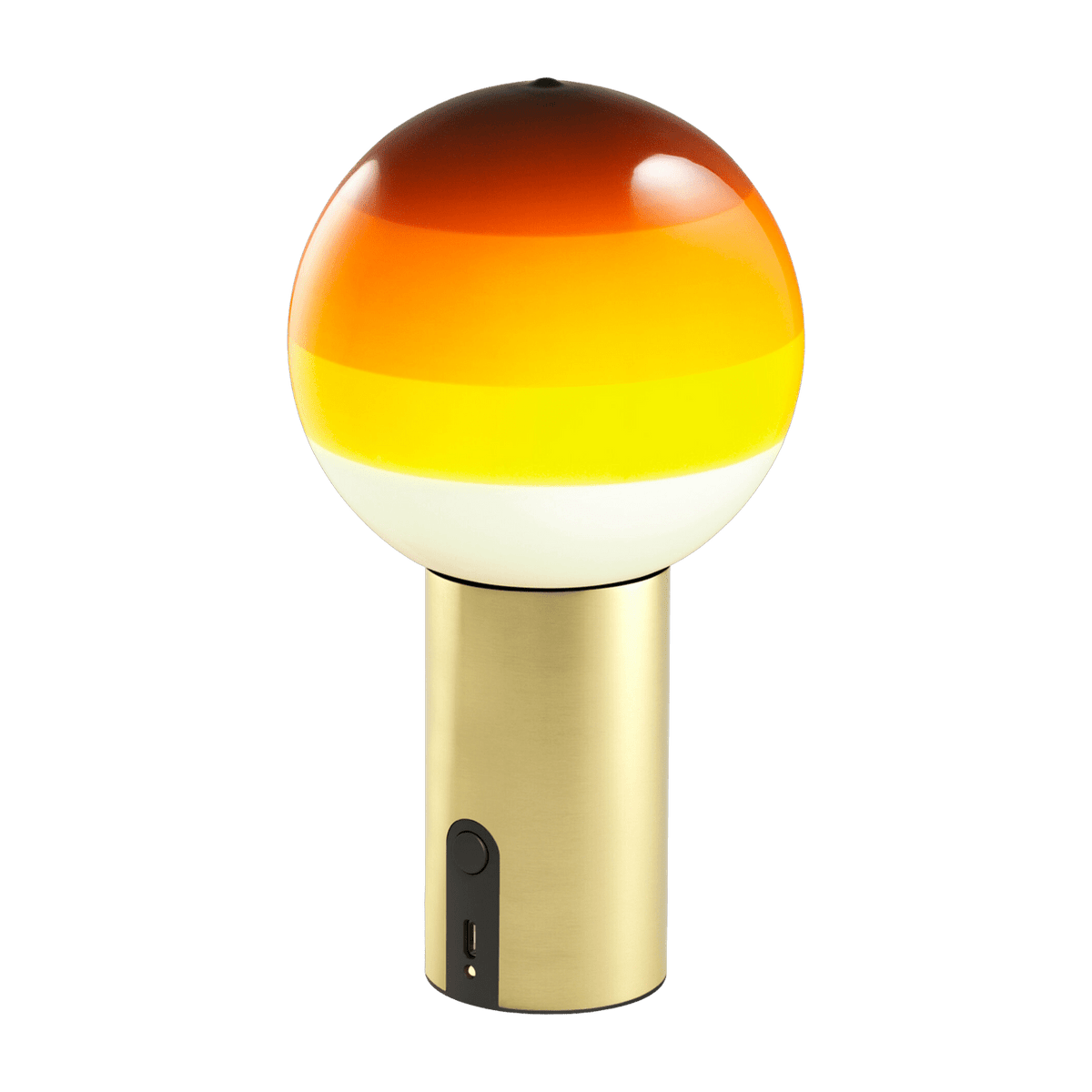 Lampe sans fil ambrée pied laiton Dipping Light - Marset - The Cool Republic