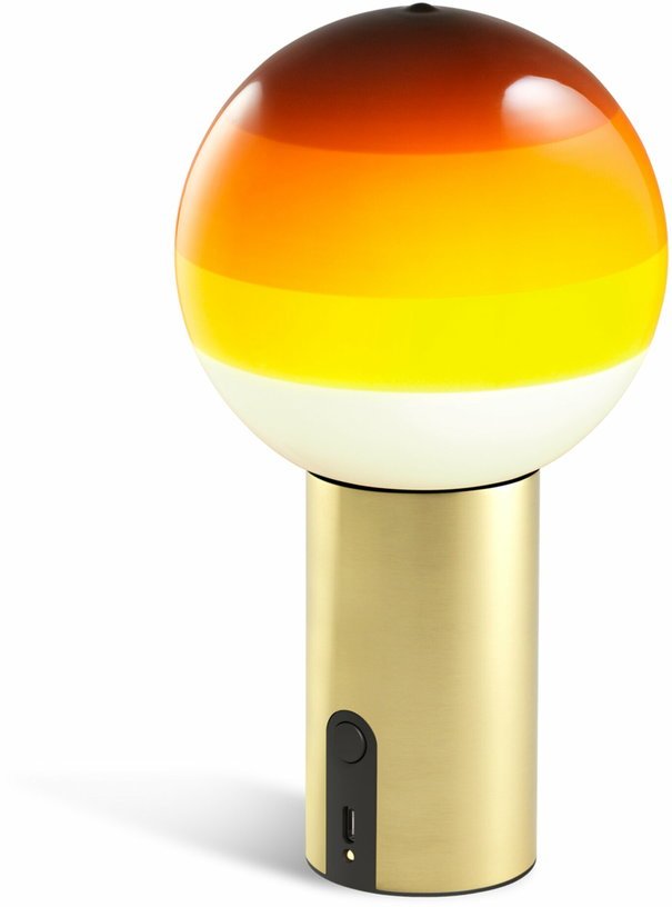 Lampe sans fil ambrée pied laiton Dipping Light - Marset - The Cool Republic