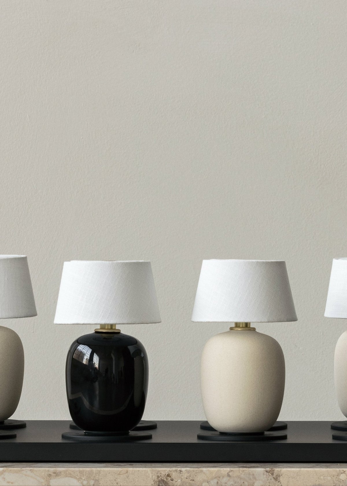 Black ceramic cordless lamp 20 x 12 cm Torso - Audo - The Cool Republic