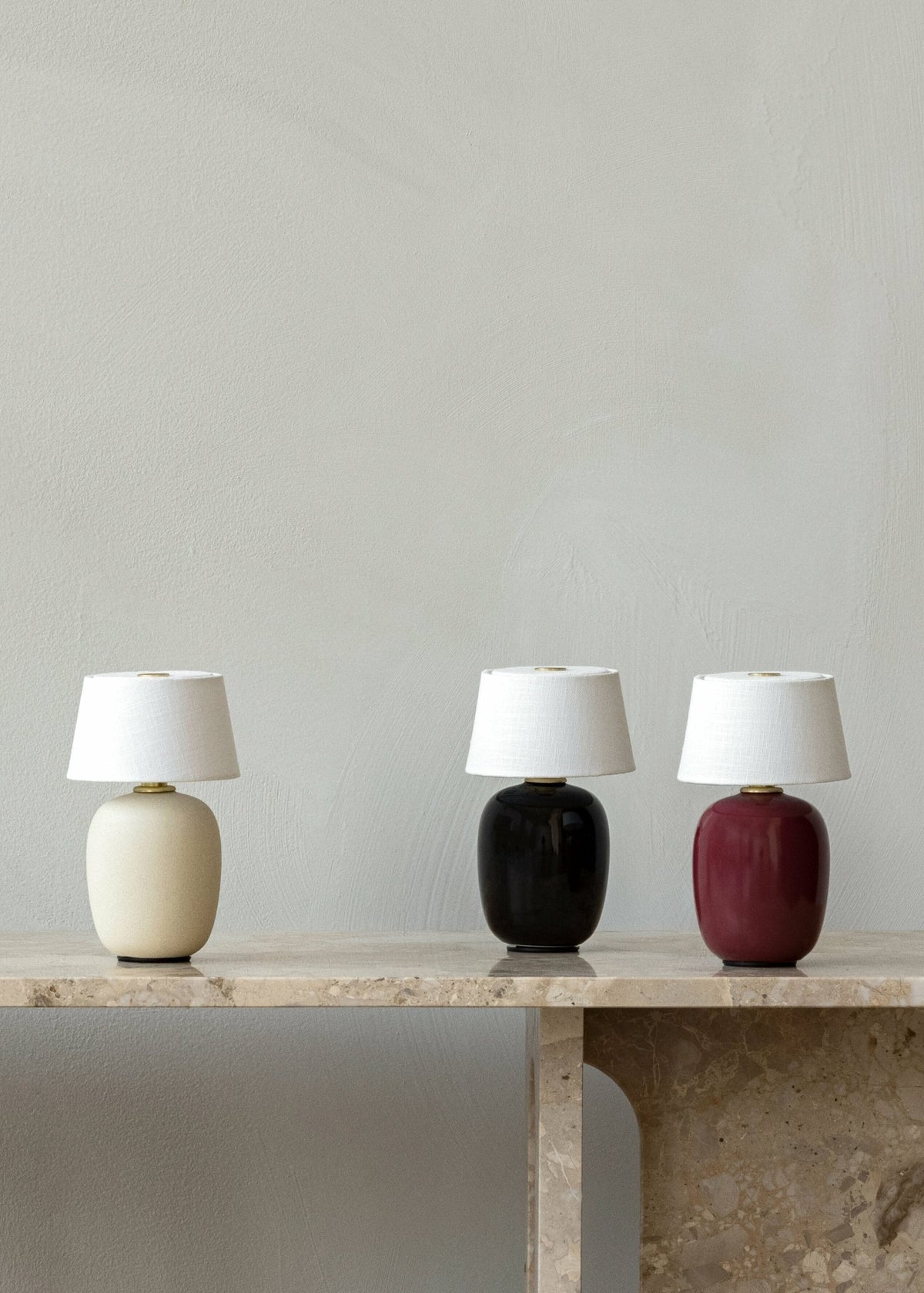 Red ceramic cordless lamp ruby 18 x 36 cm Torso - Audo - The Cool Republic