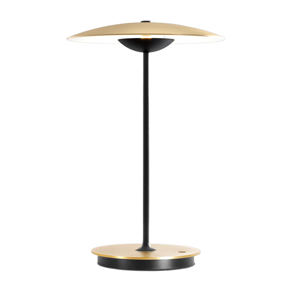 Lampe sans fil en laiton brossé et aluminium blanc Ginger 20 M - Marset - The Cool Republic