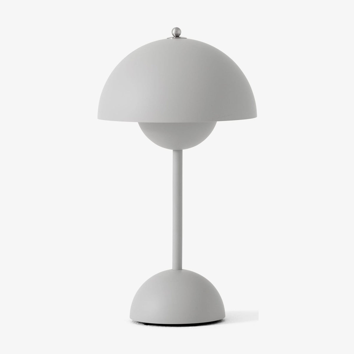 Lampe sans fil en plastique et acier gris clair mate 29,5cm Flowerpot VP9 - &tradition