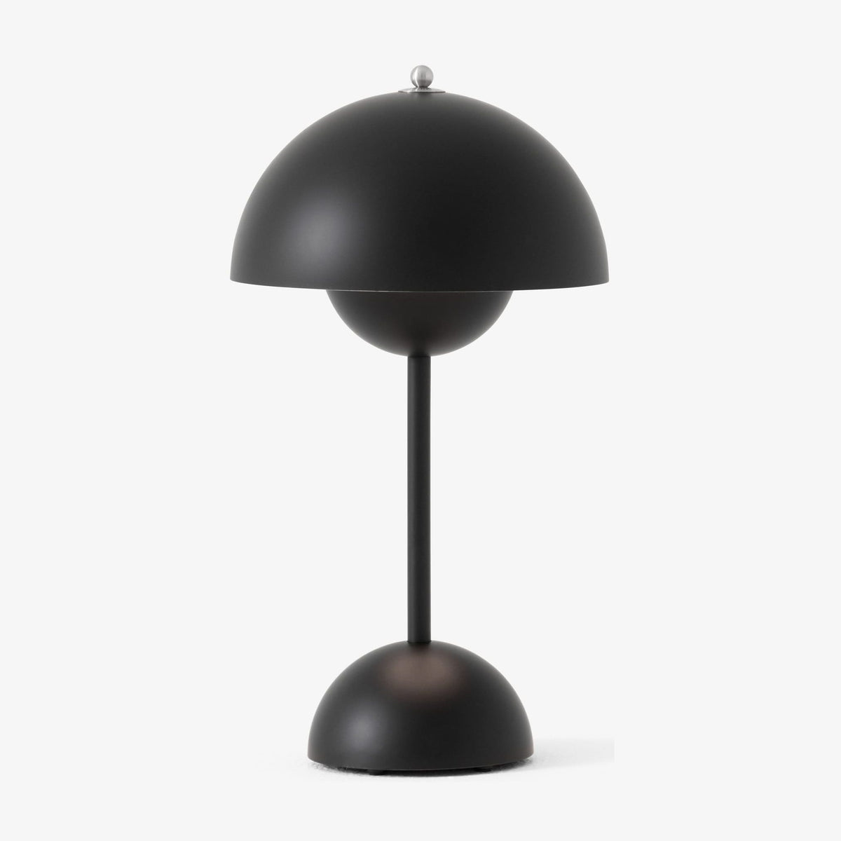 Lampe sans fil en plastique et acier noir mate 29,5cm Flowerpot VP9 - &tradition