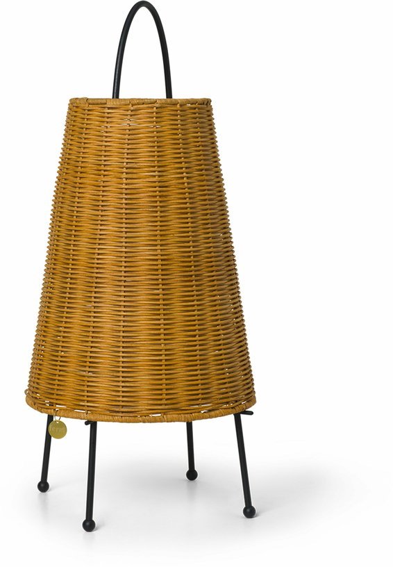 Lampe sans fil en rotin tressé 25 x 50 cm Porti - Ferm Living - The Cool Republic
