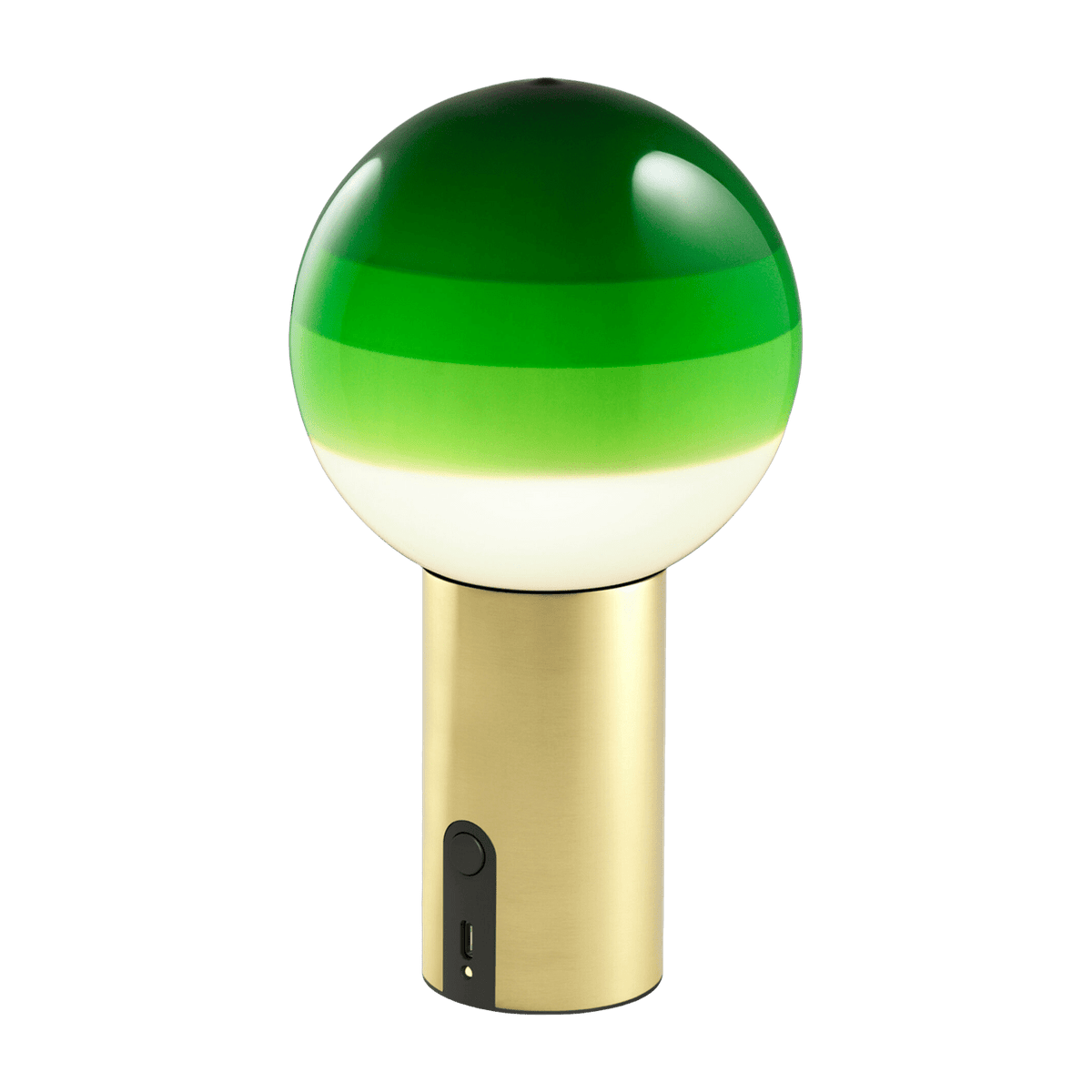 Lampe sans fil verte pied laiton Dipping Light - Marset - The Cool Republic