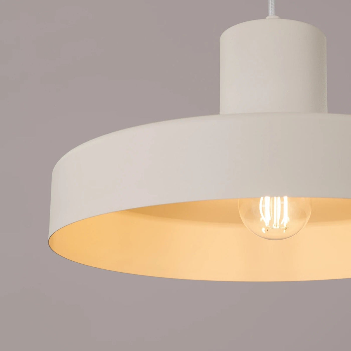 Lampe suspendue en acier beige 35x120cm Bilo - Sollux - The Cool Republic