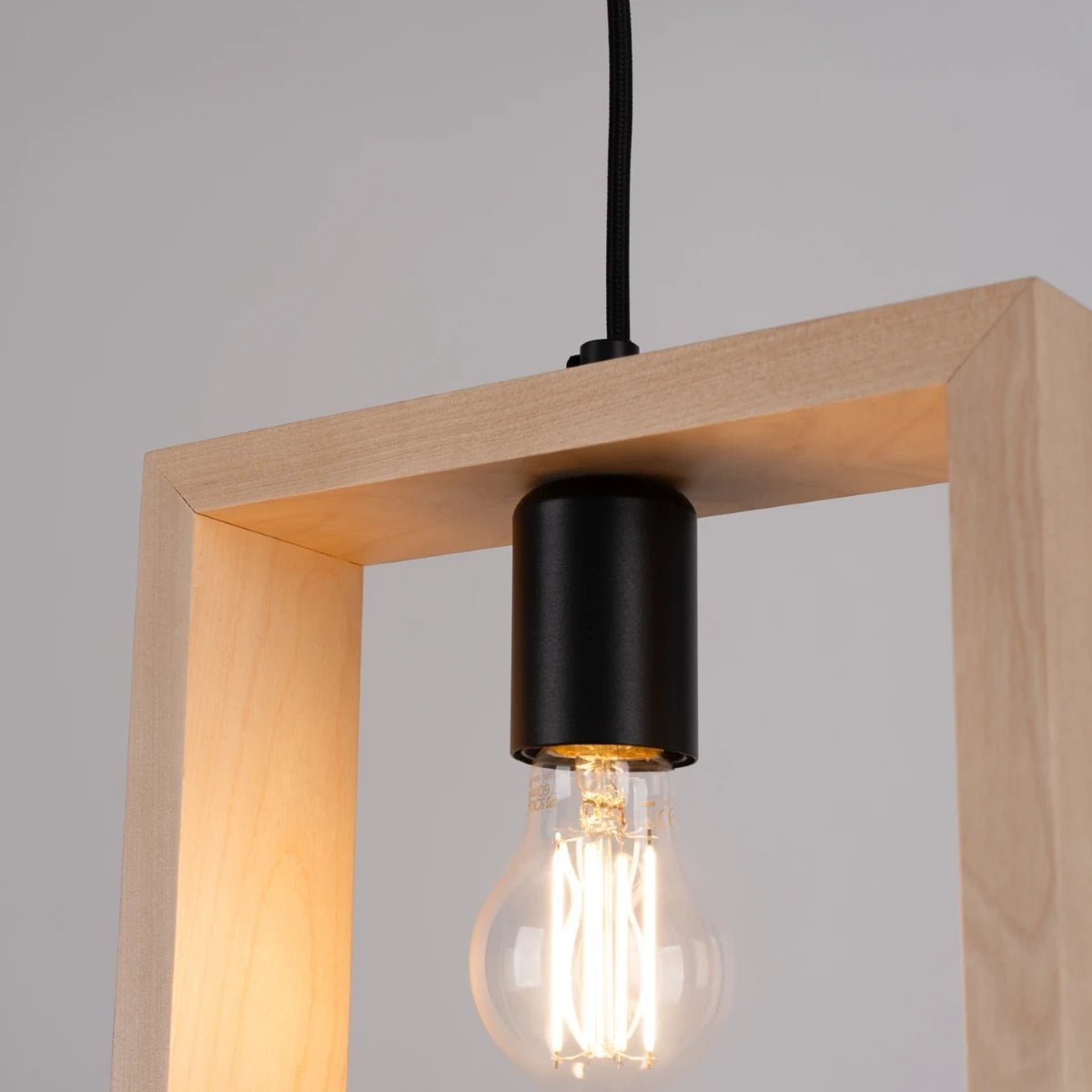 Lampe suspendue en acier beige et bois 24x8x133cm Aries - Sollux - The Cool Republic