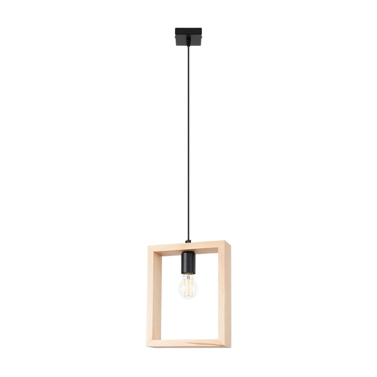 Lampe suspendue en acier beige et bois 24x8x133cm Aries - Sollux - The Cool Republic