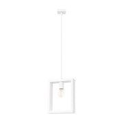 Lampe suspendue en acier blanc et bois 24x8x133cm Aries - Sollux - The Cool Republic