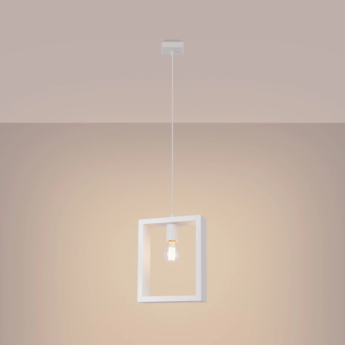 Lampe suspendue en acier blanc et bois 24x8x133cm Aries - Sollux - The Cool Republic