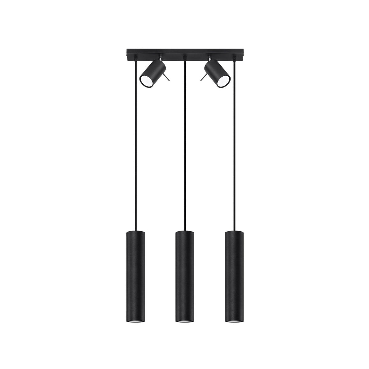 Lampe suspendue en acier noir 45x5x100cm Ring 3 - Sollux - The Cool Republic