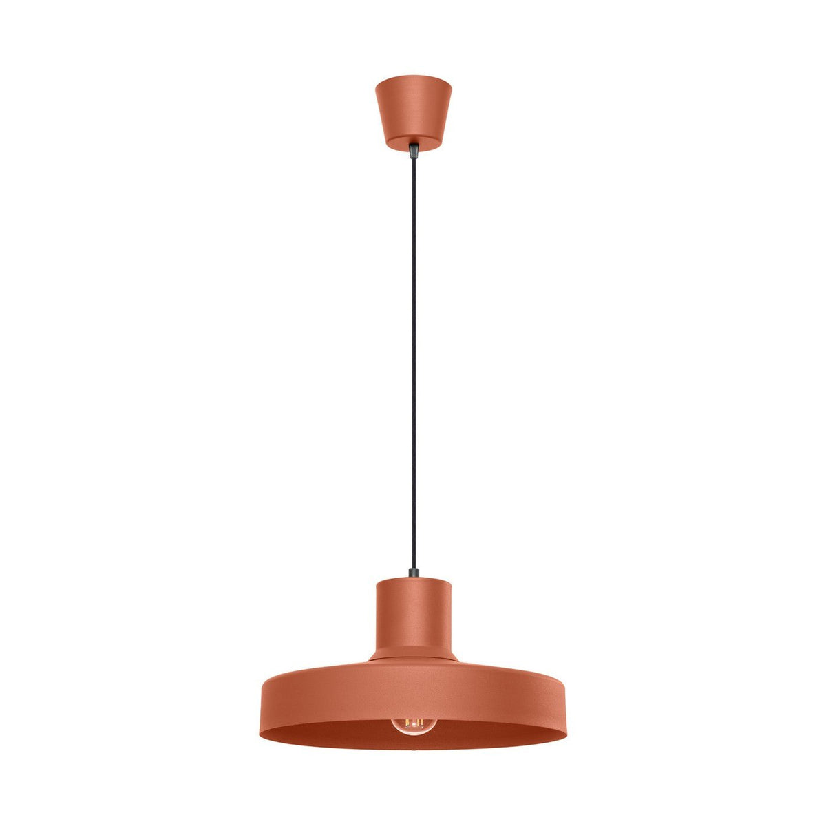 Lampe suspendue en acier rouge ocre 35x120cm Bilo - Sollux - The Cool Republic