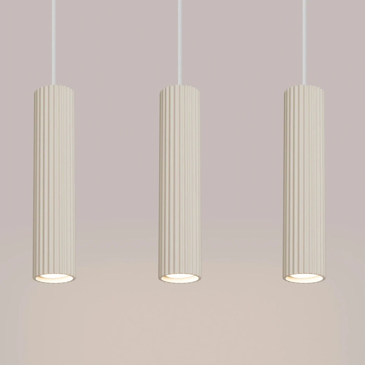 Lampe suspendue en aluminium beige 45x6,5x98cm Karbon 3l - Sollux - The Cool Republic