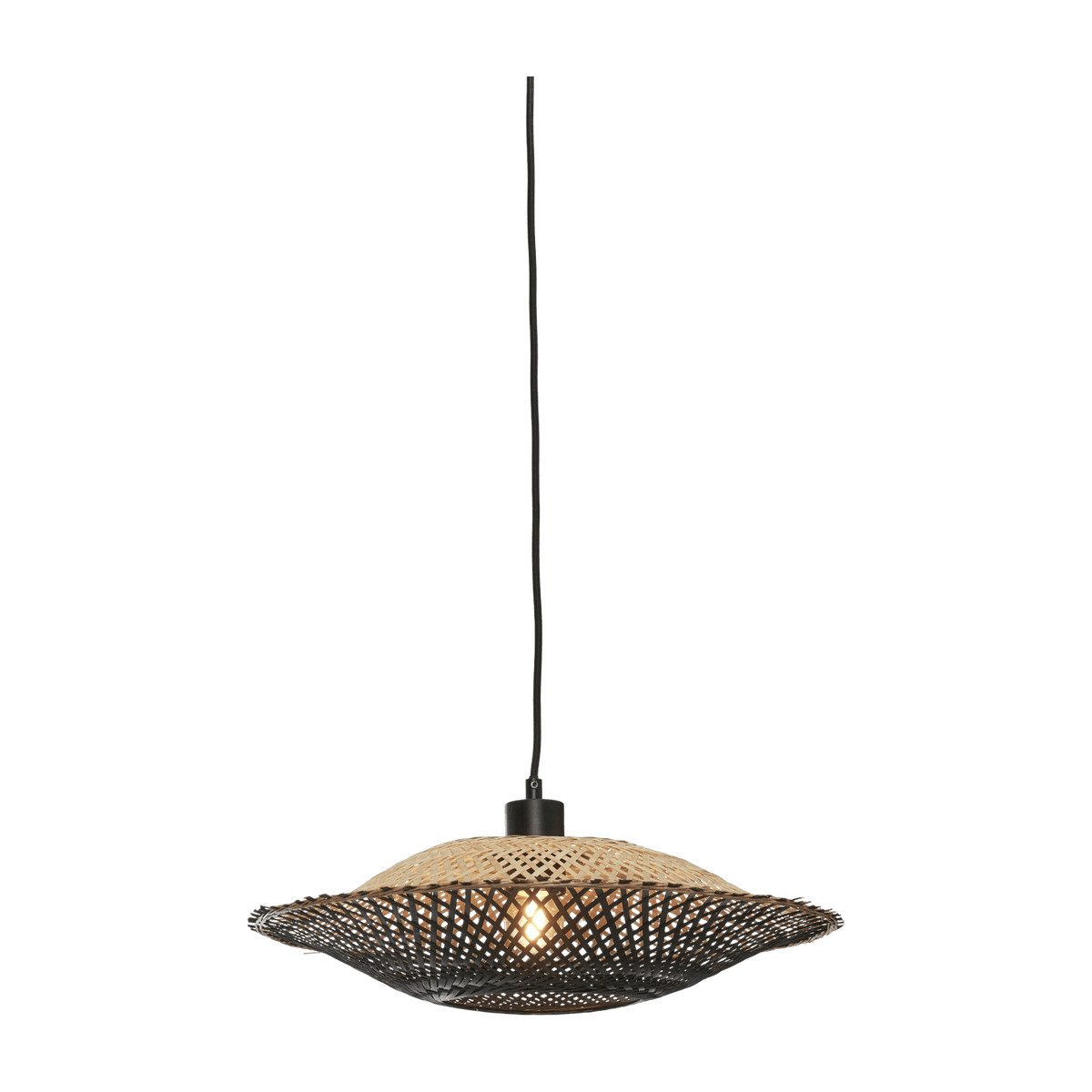 Lampe suspendue en bambou noir et naturel 44x12 cm Kalimantan - Good & Mojo - The Cool Republic