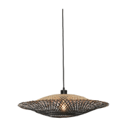 Lampe suspendue en bambou noir et naturel 60x15 cm Kalimantan - Good & Mojo - The Cool Republic