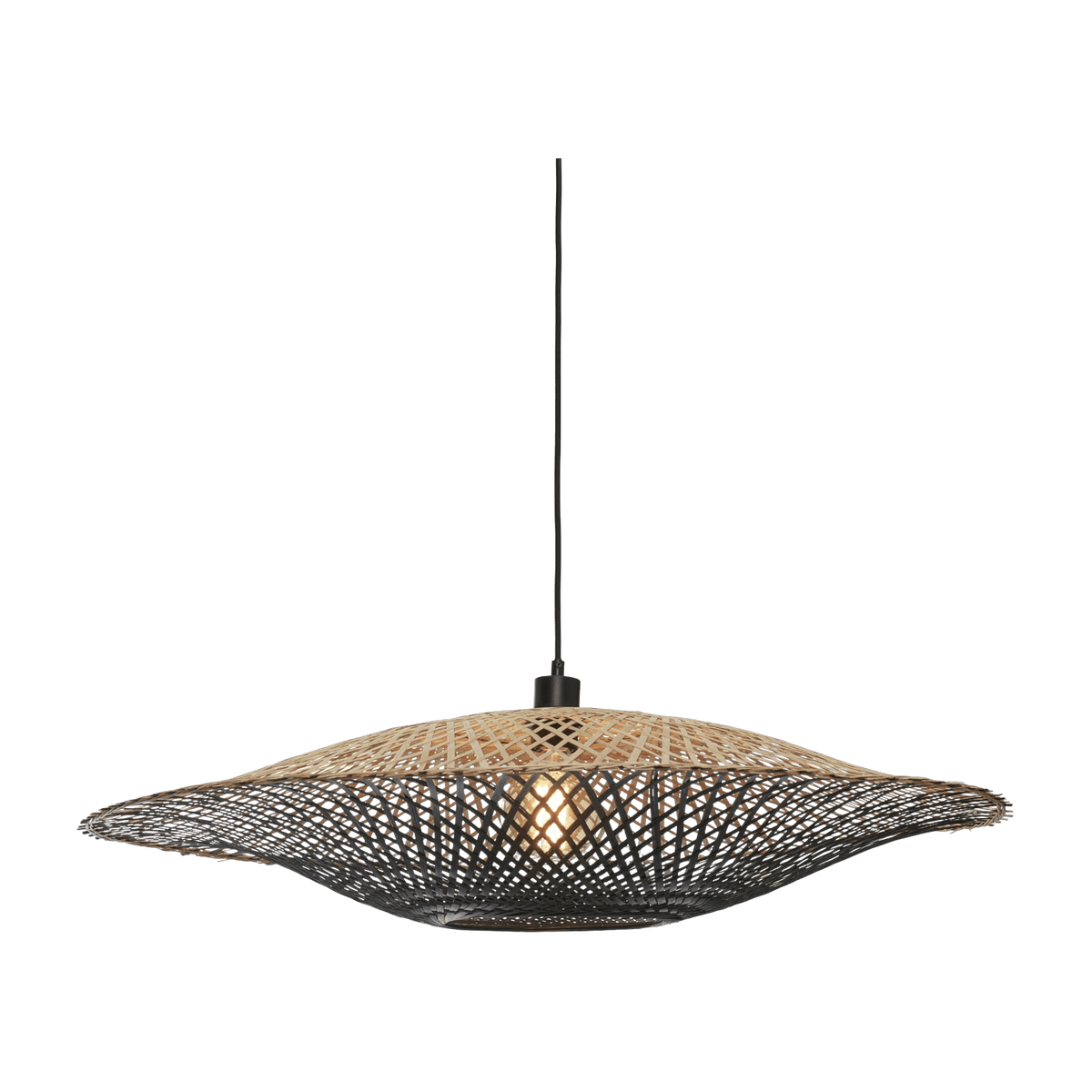 Lampe suspendue en bambou noir et naturel 87x20 cm Kalimantan- Good & Mojo - The Cool Republic