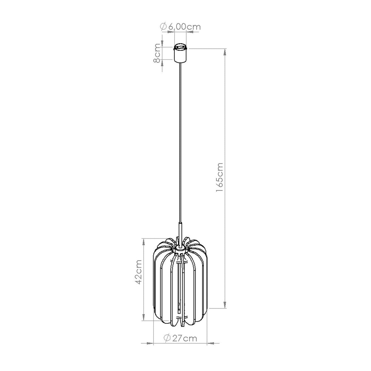 Lampe suspendue en feutre beige et acier noir 27x165cm Mula - Sollux - The Cool Republic