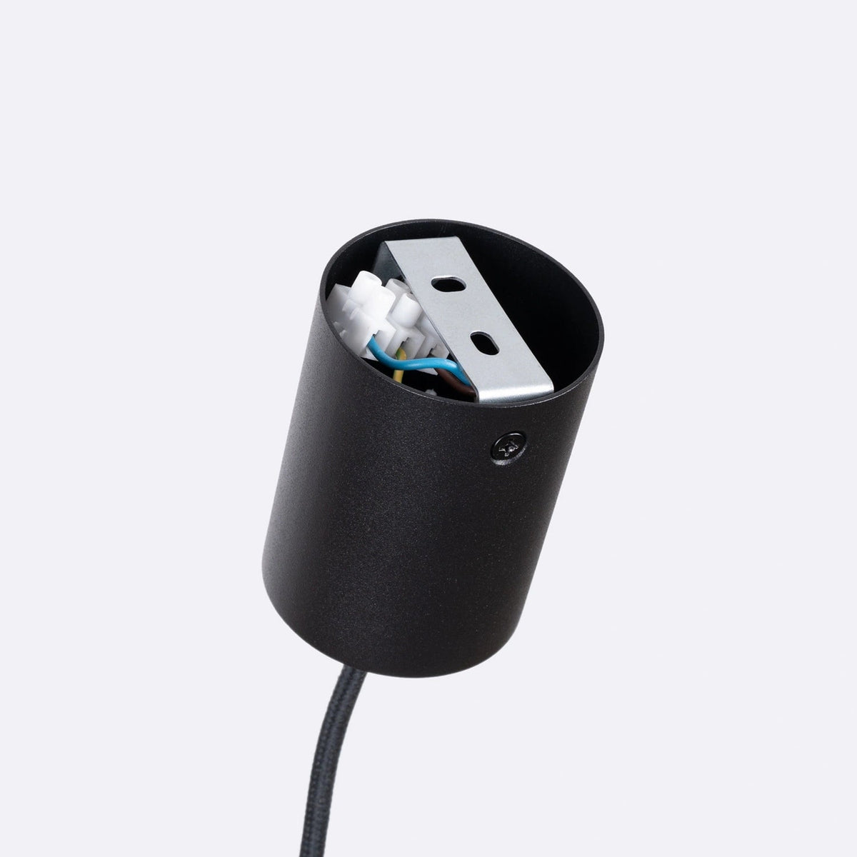 Lampe suspendue en feutre beige et acier noir 27x165cm Mula - Sollux - The Cool Republic