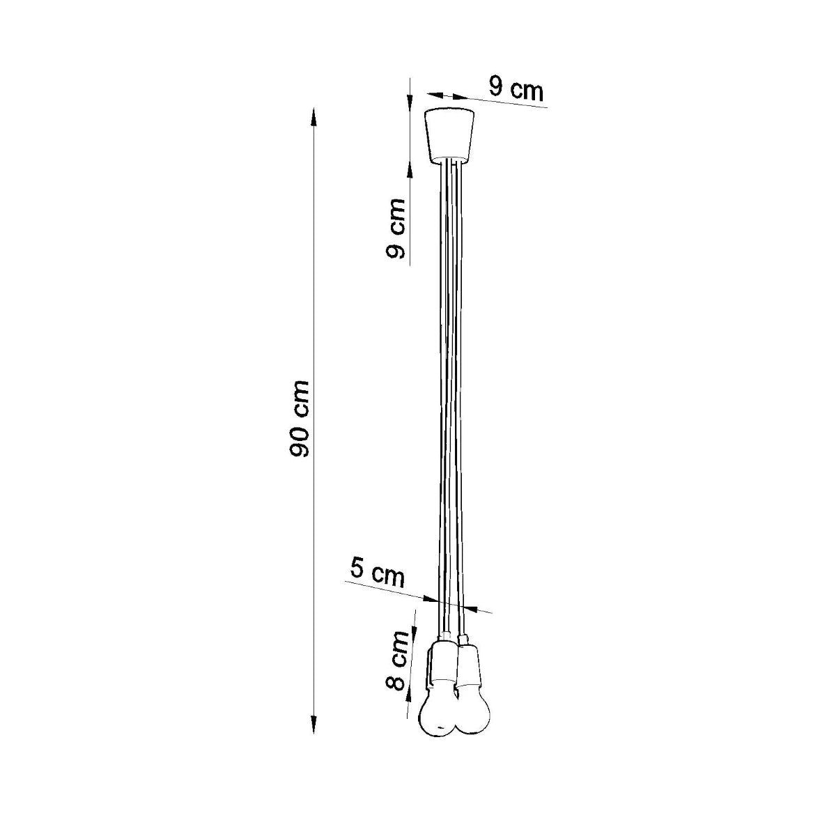 Lampe suspendue en pvc blanc 15x90cm Diego 3 - Sollux - The Cool Republic