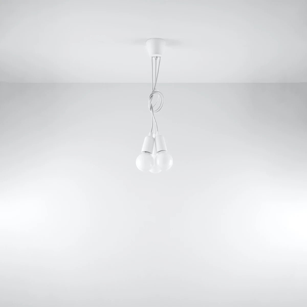 Lampe suspendue en pvc blanc 15x90cm Diego 3 - Sollux - The Cool Republic