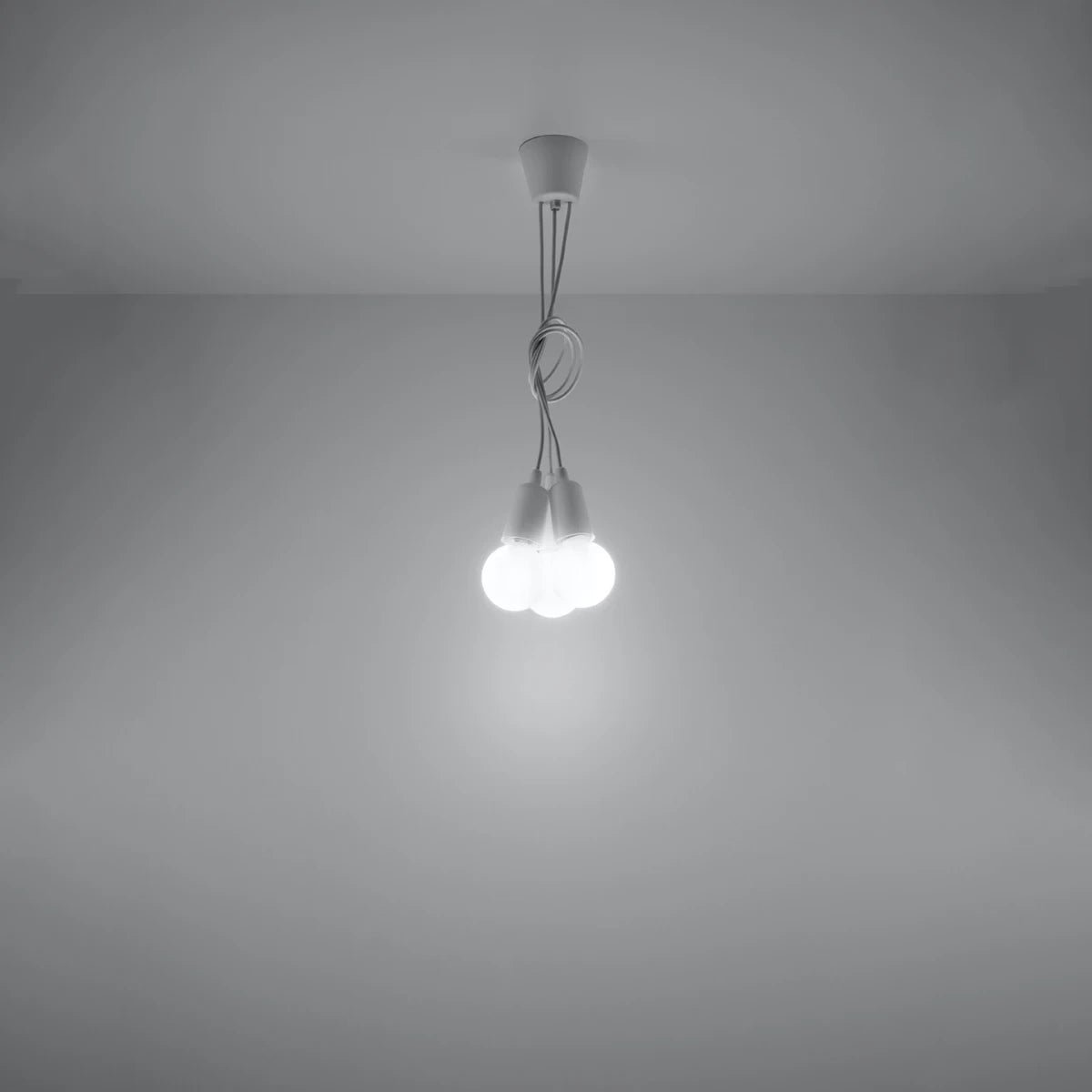 Lampe suspendue en pvc blanc 15x90cm Diego 3 - Sollux - The Cool Republic