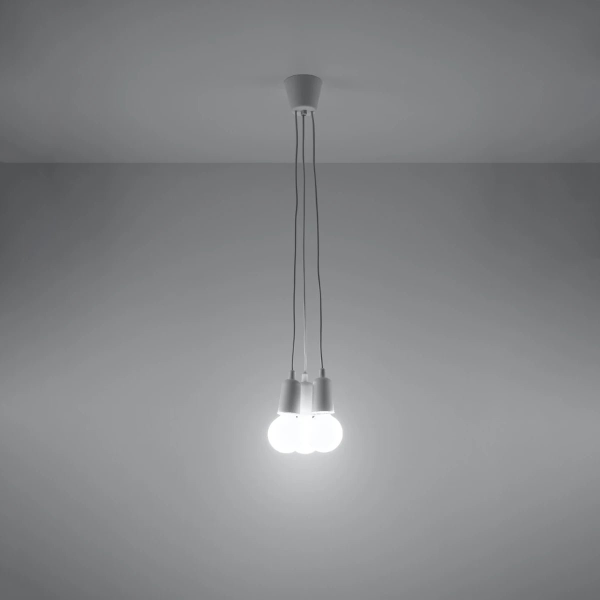Lampe suspendue en pvc blanc 15x90cm Diego 3 - Sollux - The Cool Republic