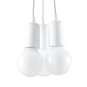 Lampe suspendue en pvc blanc 15x90cm Diego 3 - Sollux - The Cool Republic