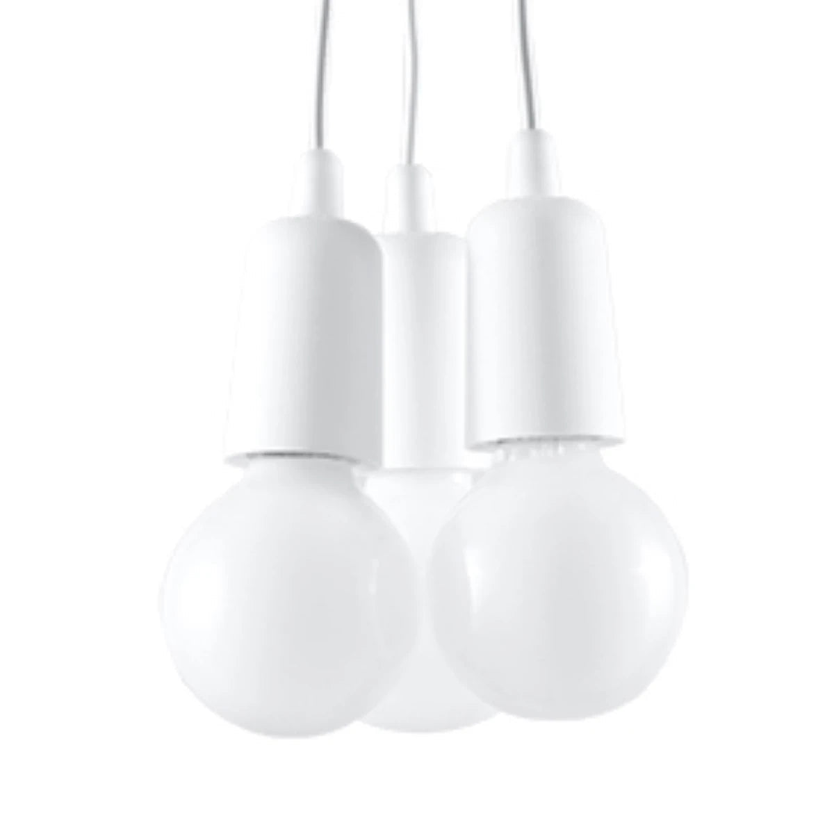 Lampe suspendue en pvc blanc 15x90cm Diego 3 - Sollux - The Cool Republic