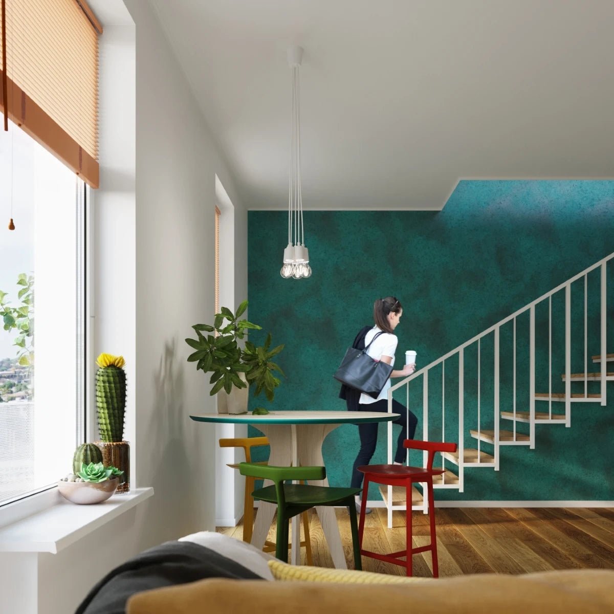 Lampe suspendue en pvc blanc 9x90cm Diego 1 - Sollux - The Cool Republic