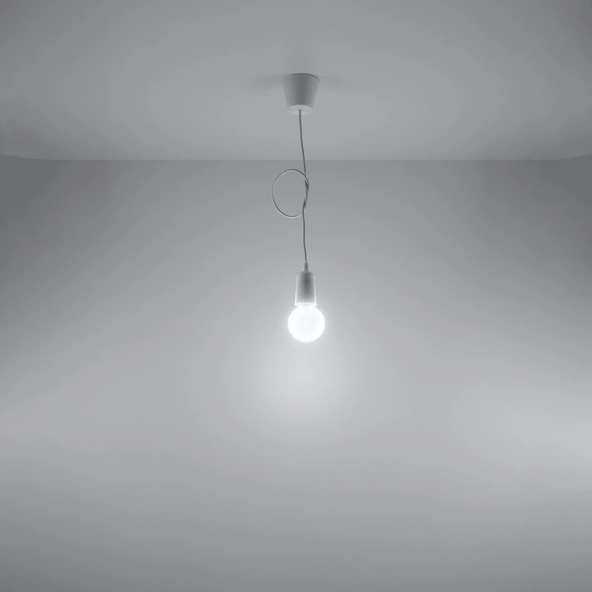 Lampe suspendue en pvc blanc 9x90cm Diego 1 - Sollux - The Cool Republic