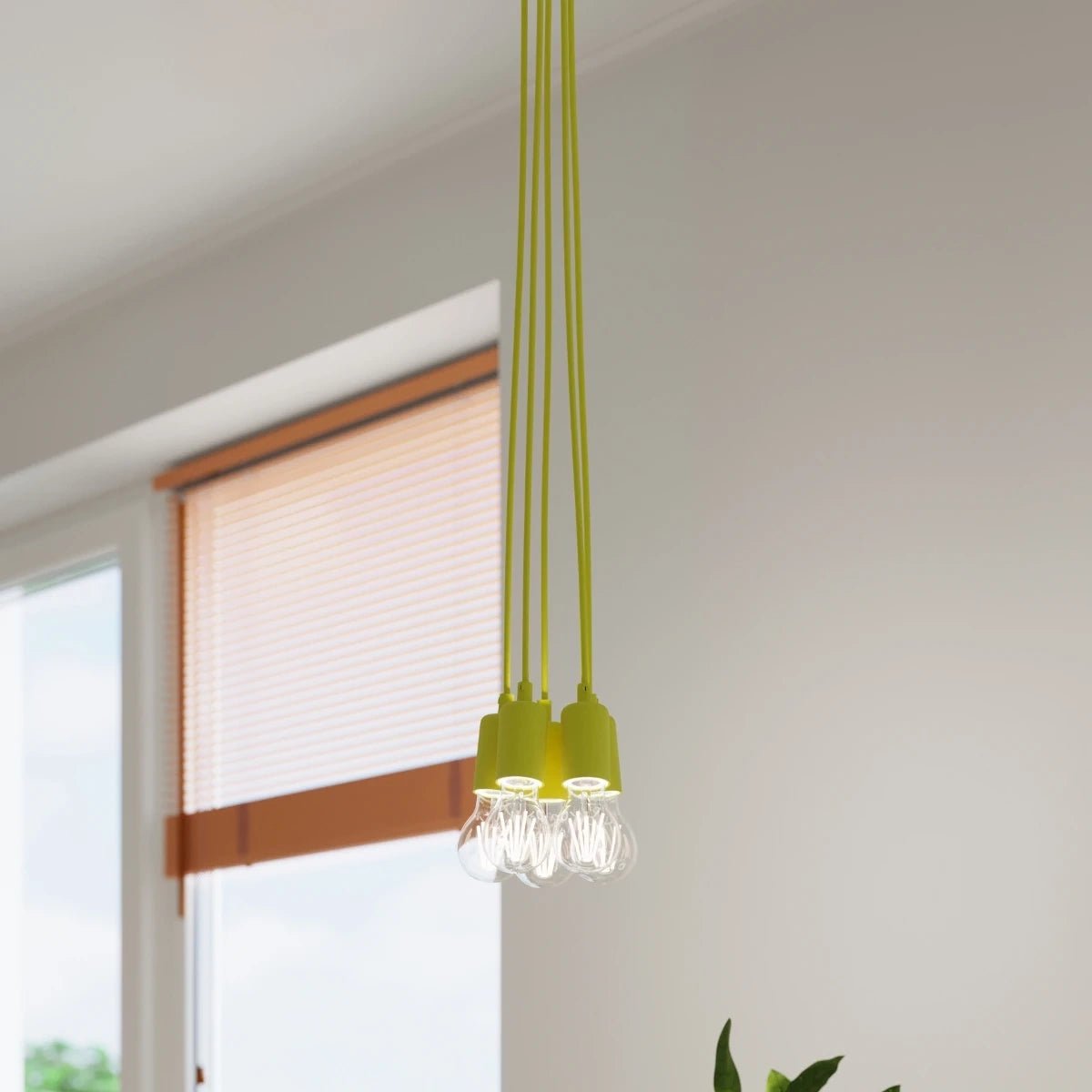 Lampe suspendue en pvc jaune 9x90cm Diego 1 - Sollux - The Cool Republic