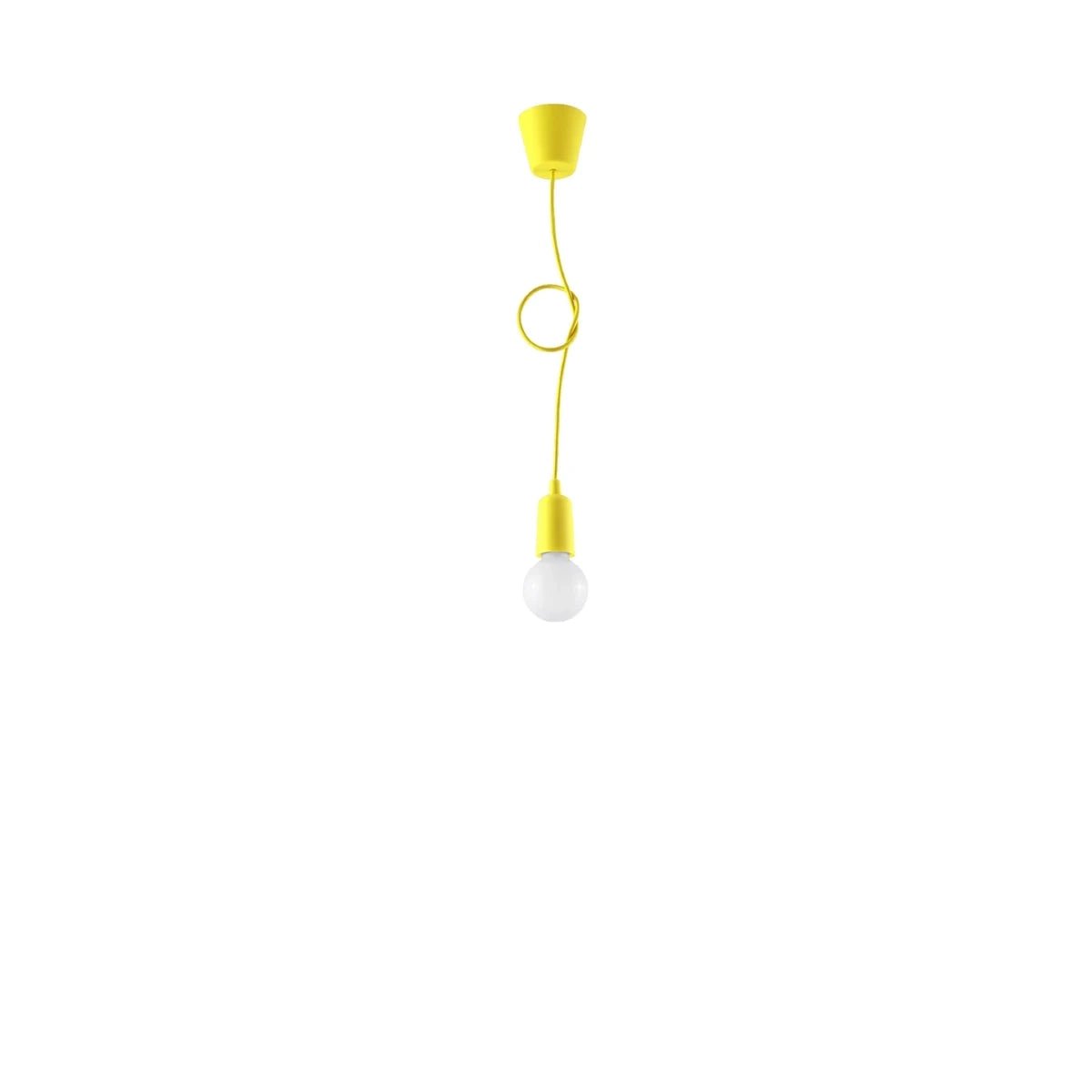 Lampe suspendue en pvc jaune 9x90cm Diego 1 - Sollux - The Cool Republic