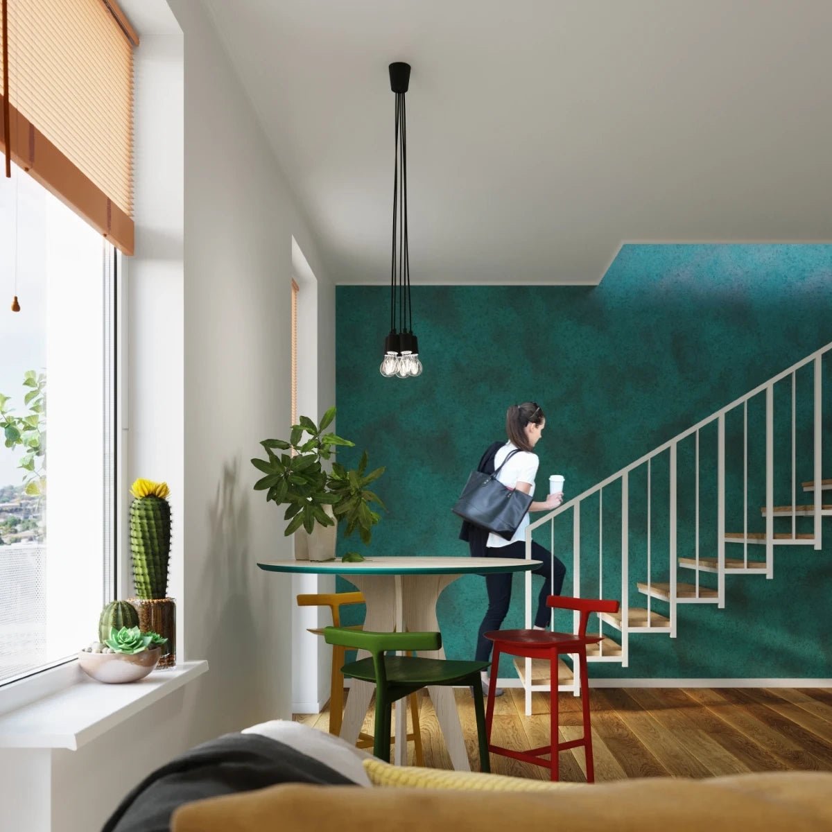 Lampe suspendue en pvc noir 15x90cm Diego 3 - Sollux - The Cool Republic