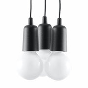 Lampe suspendue en pvc noir 15x90cm Diego 3 - Sollux - The Cool Republic