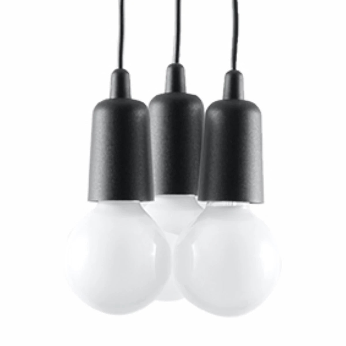 Lampe suspendue en pvc noir 15x90cm Diego 3 - Sollux - The Cool Republic