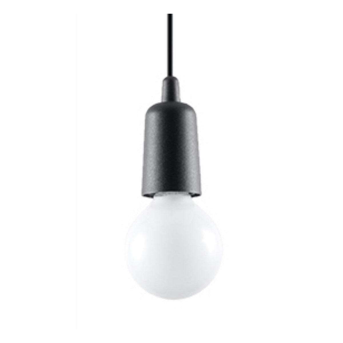 Lampe suspendue en pvc noir 9x90cm Diego 1 - Sollux - The Cool Republic